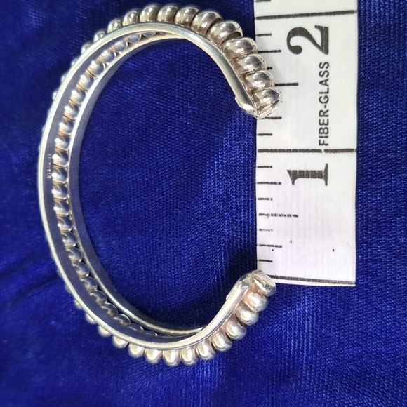 Sterling Silver Twisted Coil Cuff Bracelet Stamped Sterling - Picture 9 of 13